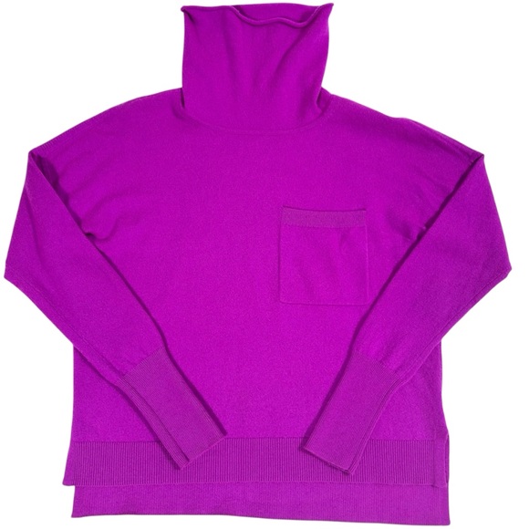 Vineyard Vines Sweaters - Vineyard Vines Sweater Turtleneck Wool Cashmere Purple Small Pocket Pullover